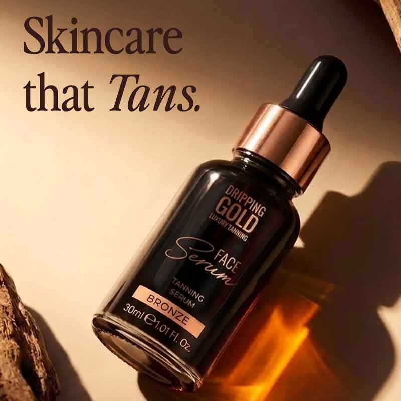 Dripping Gold Face Tanning Serum Stylised