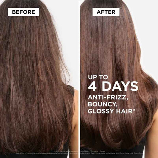 Kérastase Gloss Absolu Perfume & Hair Oil Gift Set for Long, frizzy Hair Before and After