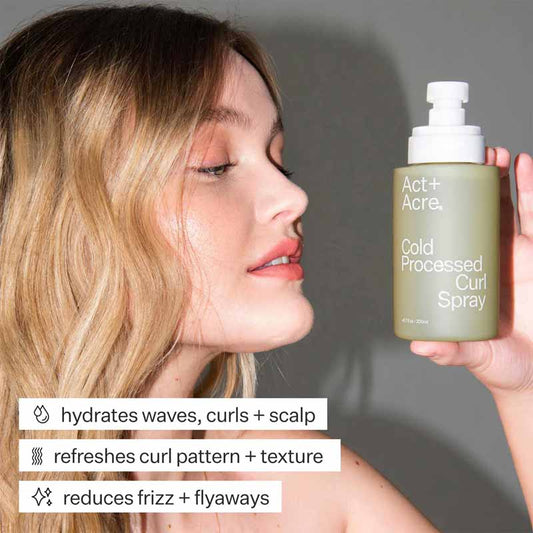 Act+Acre Cold Processed Curl Spray | Enhances curls | Hydrates waves | Soothes scalp | Refreshes curl pattern | Reduces frizz & flyaways