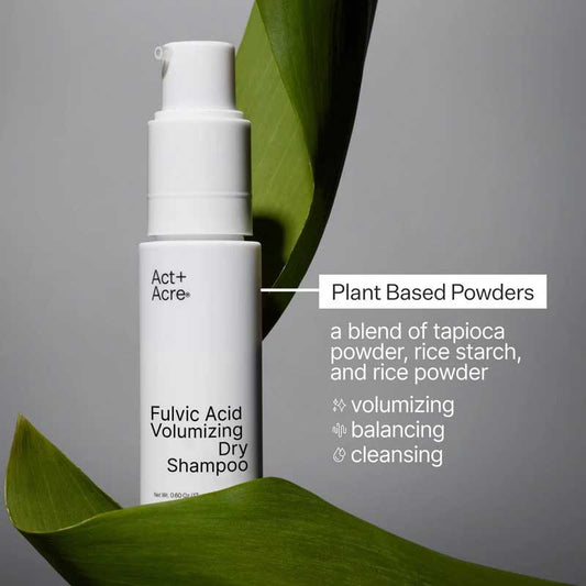 Act+Acre Plant-Based Dry Shampoo | refreshes hair | absorbs excess oil | neutralizes odors | adds volume | no chalky residue | seamless blend for fresh and rejuvenated hair.