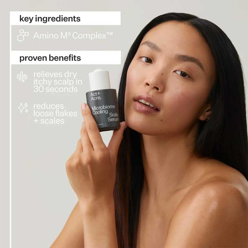 Act+Acre Microbiome Cooling Scalp Serum | Two-tiered defence strategy | Balances scalp microbiome | Cools irritation