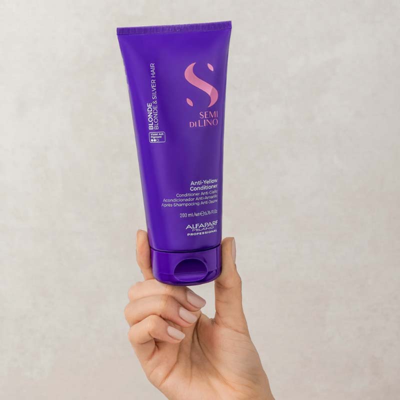 Alfaparf Semi Di Lino Blonde Anti-Yellow Conditioner For Blonde Hair, professional haircare for blonde hair