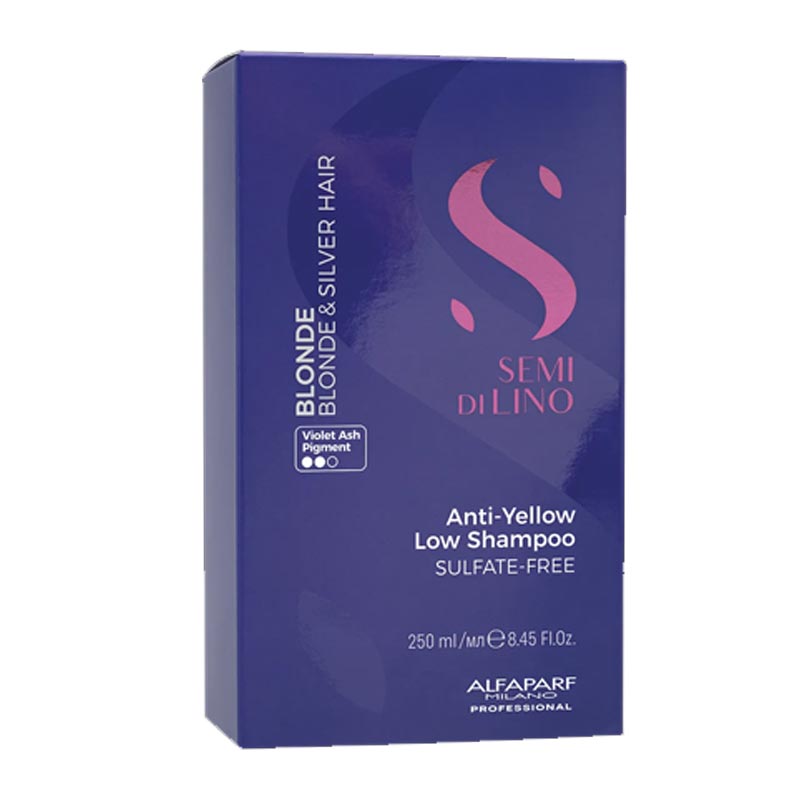 Alfaparf Semi Di Lino Blonde Anti-Yellow Low Shampoo, cool toned blonde