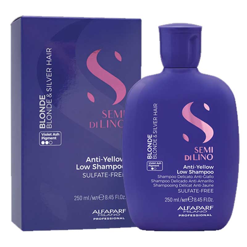 Alfaparf Semi Di Lino Blonde Anti-Yellow Low Shampoo, professional shampoo for blonde hair