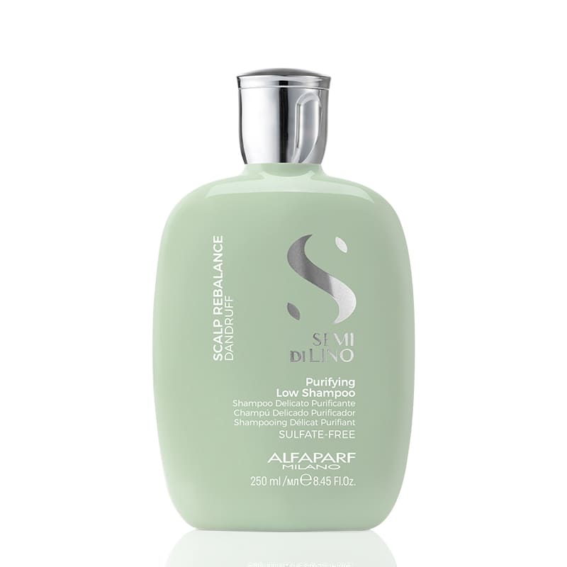 Alfaparf Milano Professional Semi Di Lino Scalp Rebalance Purifying Low Shampoo, ideal solution for dry or oily dandruff frustration, It purifies and gently cleanses, normalizing the scalp while slowing down the reappearance of dandruff, leaves the scalp feeling fresh and revitalized
