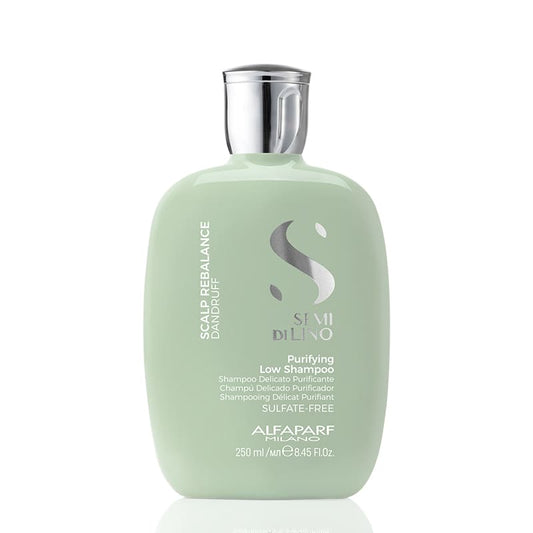 Alfaparf Milano Professional Semi Di Lino Scalp Rebalance Purifying Low Shampoo, ideal solution for dry or oily dandruff frustration, It purifies and gently cleanses, normalizing the scalp while slowing down the reappearance of dandruff, leaves the scalp feeling fresh and revitalized