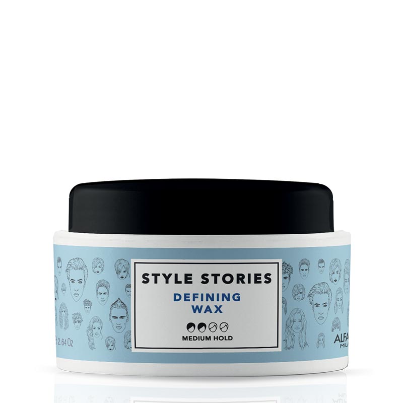 Alfaparf Milano Professional Style Stories Defining Wax | secret | defined results | subtle glossy finish | ideal choice | adding detail | precision | hairstyle.