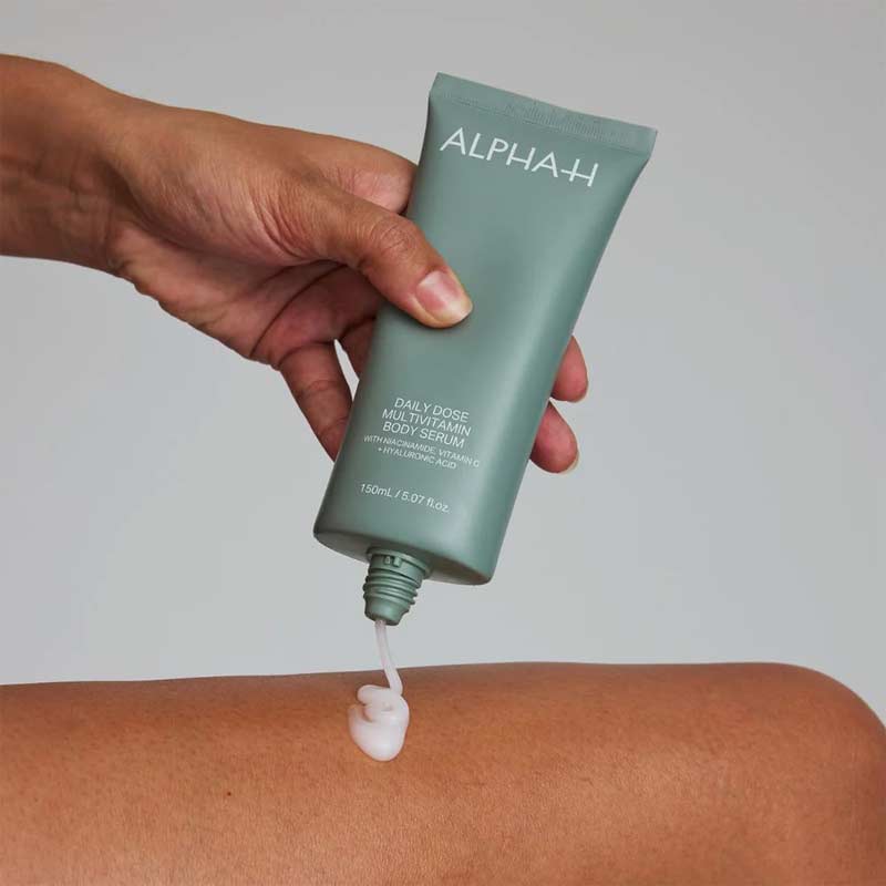 Alpha-H Daily Dose Multivitamin Body Serum, lightweight body serum, uneven skin tone, skin redness