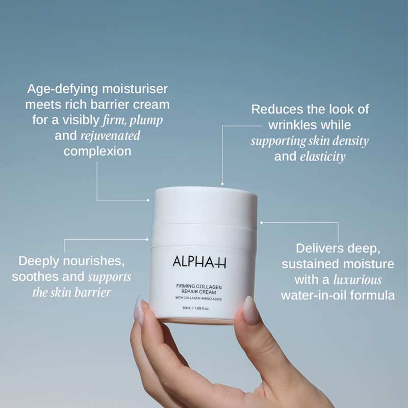 Alpha-H Firming Collagen Repair Cream Benefits Infographic