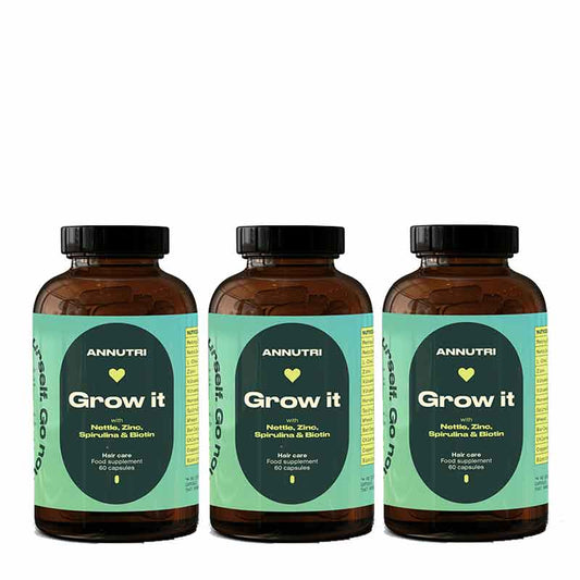 Annutri Grow It Hair Growth Supplement, 3 month supply of hair growth supplements, hair thinning and loss