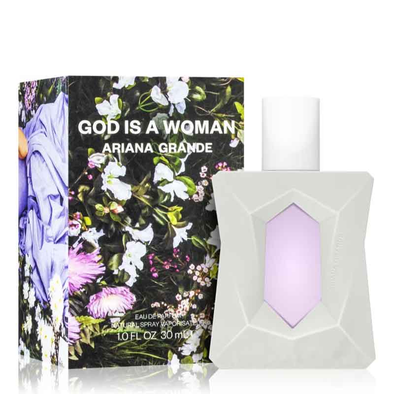 Ariana Grande | God Is A Woman Eau De Parfum | fruity floral scent | inspired by nature | juicy pear | ambrette | Turkish rose petals | divine orris | Madagascar vanilla | cedarwood | addicting scent | stunning sensorial experience