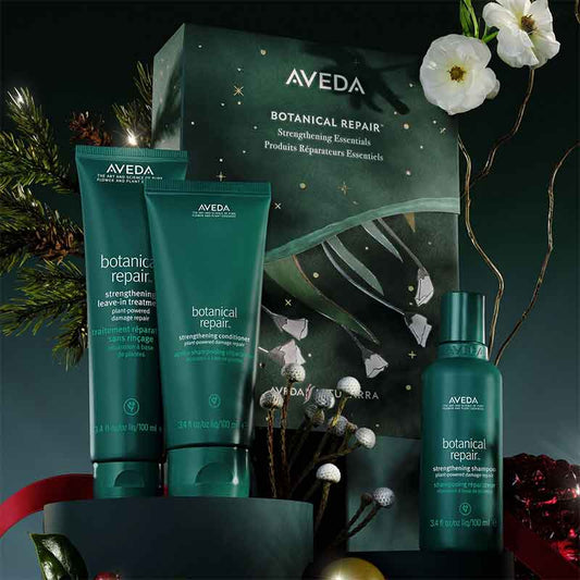 Aveda Botanical Repair strengthening essentials gift set, shampoo, conditioner and treatment