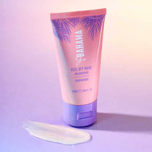 Bahama Skin Holographic Peel-Off Face Mask | Removes Deep-Seated Impurities | Nourishes with Antioxidants for Radiant Glow | Contains Niacinamide to Improve Uneven Skin Tone and Elasticity | Hello to Refreshed, Glowing Skin