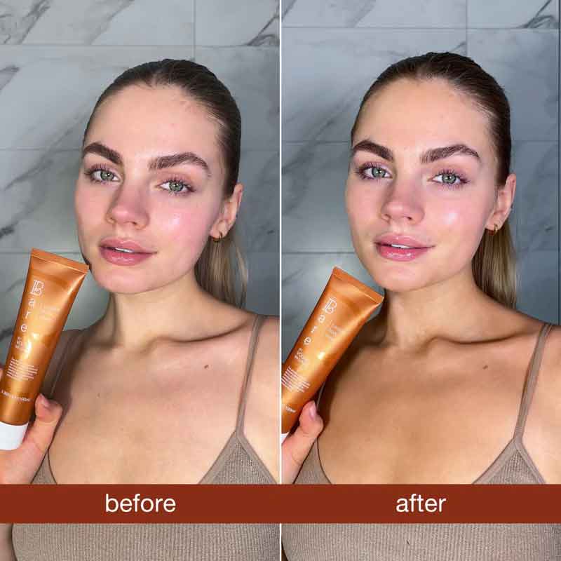 Bare by Vogue Couture Body Cover Body Makeup Before & After Model Image