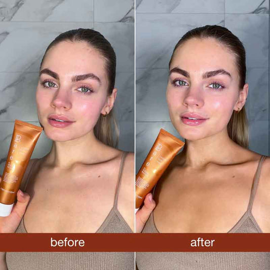 Bare by Vogue Couture Body Cover Body Makeup Before & After Model Image