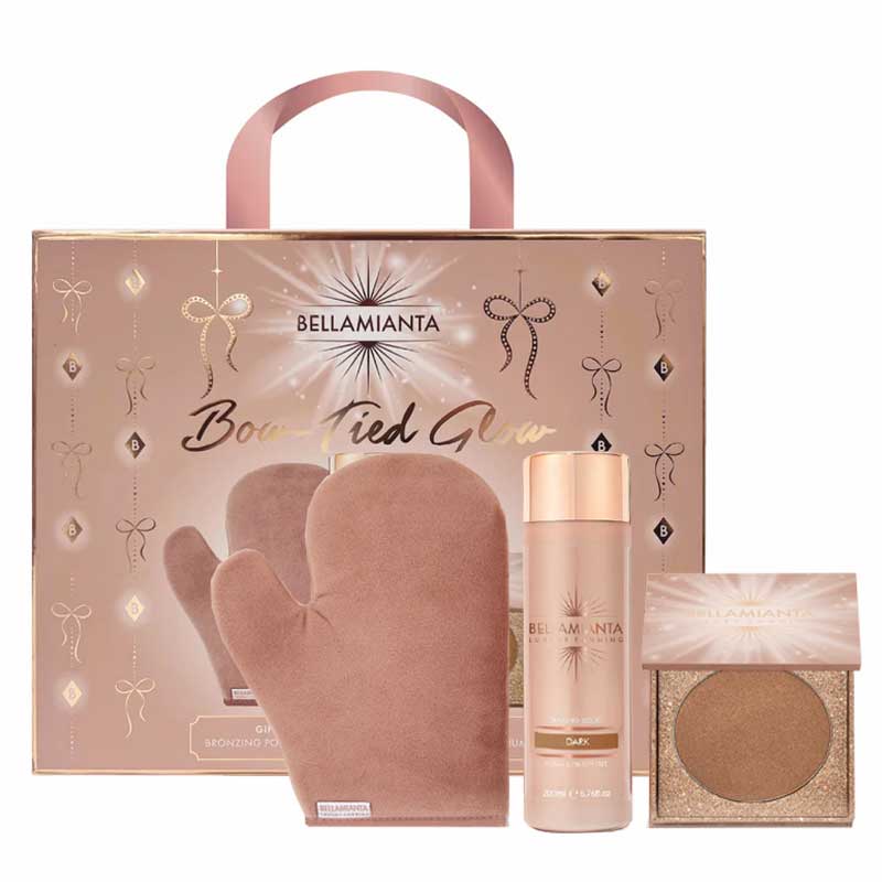 Bellamianta Bow Tied Glow Self Tanning Gift Set with Bellamianta Liquid Tan Dark