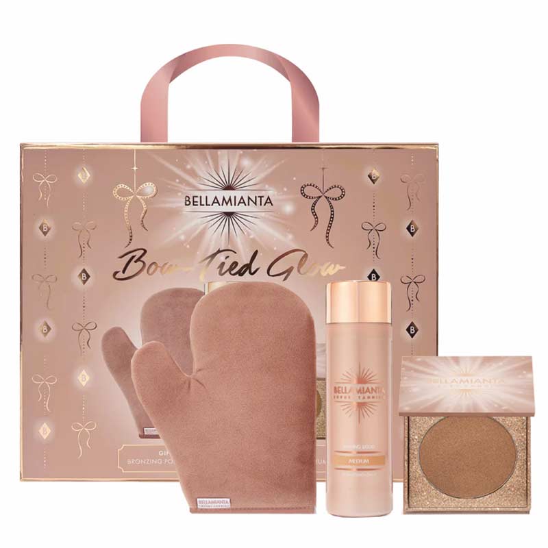 Bellamianta Bow Tied Glow Self Tanning Gift Set with Bellamianta Liquid Tan Medium
