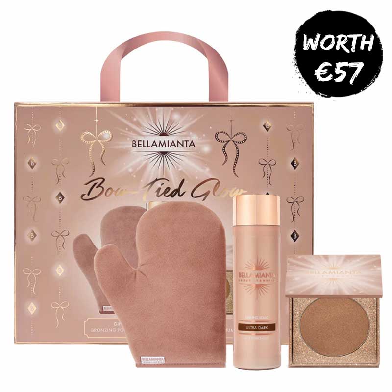 Bellamianta Bow Tied Glow Self Tanning Gift Set - Liquid Gold Shade ultra Dark