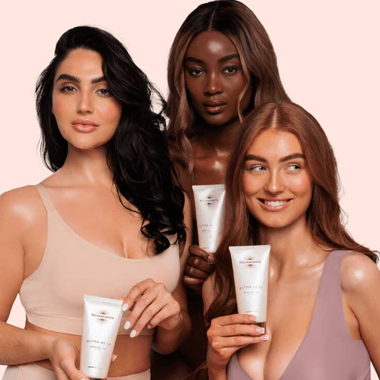 Bellamianta Butter Me Up Body Butter | ideal | prep | skin | before | tanning | extend | sunless tan | improves | tone | texture | appearance | luminous