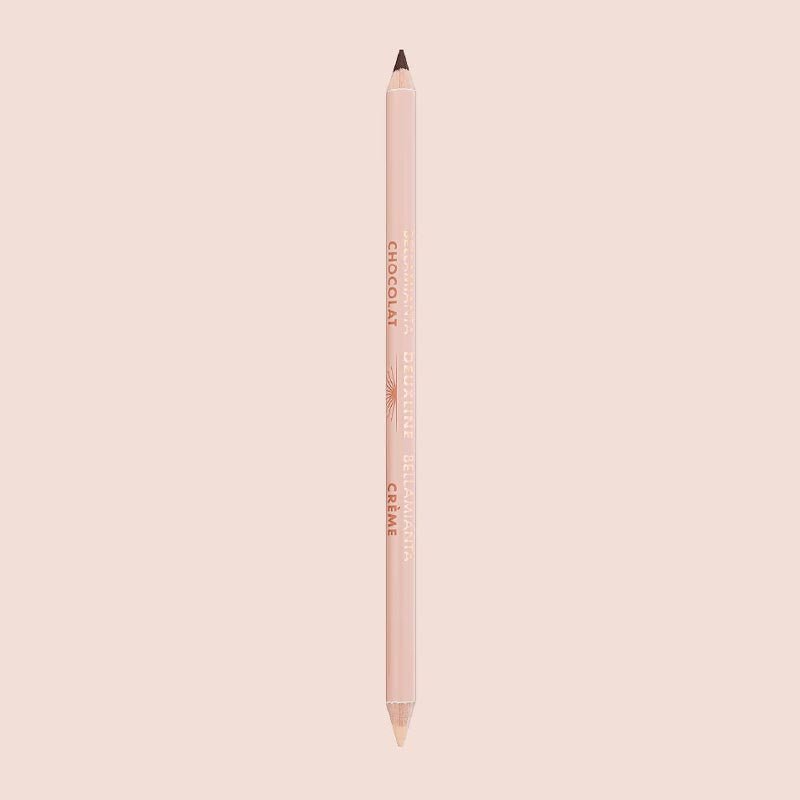 Bellamianta Deuxline Double Ended Pencil | Two Complementary Shades for Effortless Eye Definition | Perfect for Daytime or Evening Looks | Chocolat | Creme