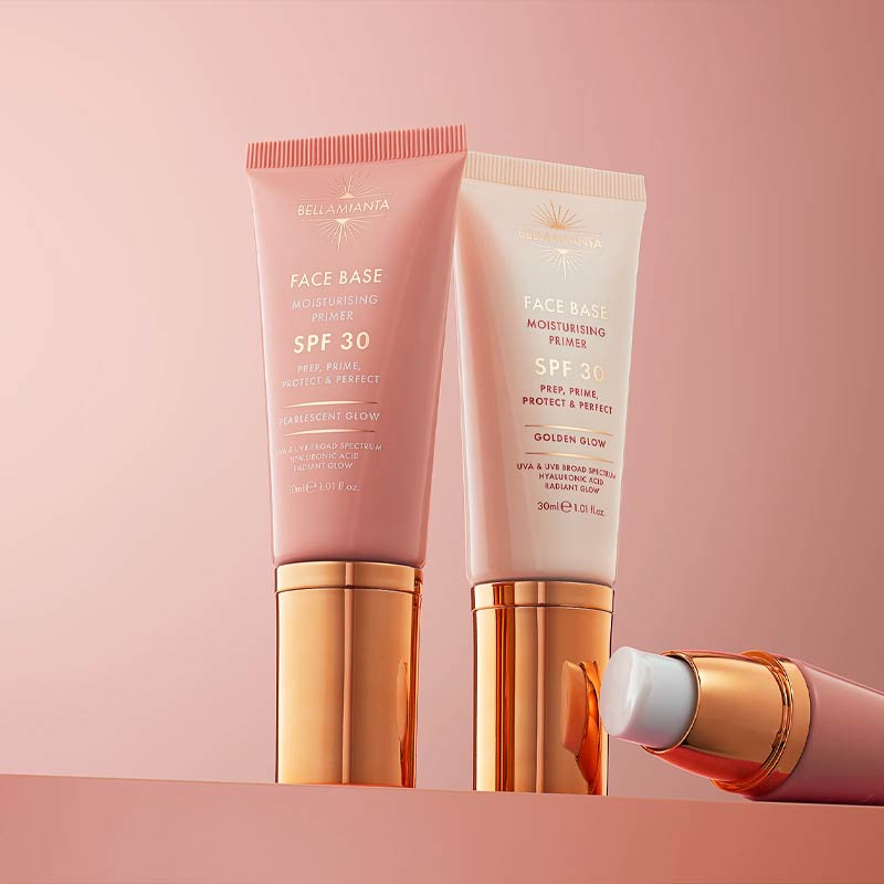 Bellamianta Face Base SPF30 Moisturising Primer 30ml Golden Glow and Pearlescent Glow