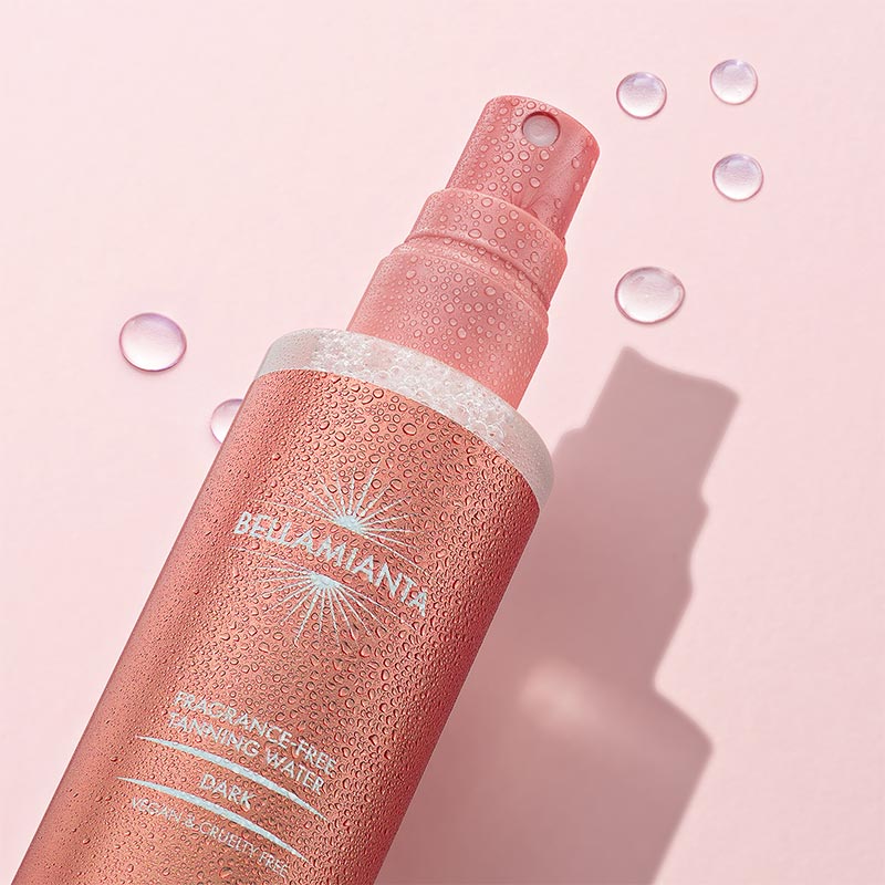 Bellamianta Fragrance Free Tanning Water | Bellamianta tan | self-tanner | best self tan | Tanning water | dark tan | medium tan | light tan | fragrance free tanning water | Vegan tan | Face tan