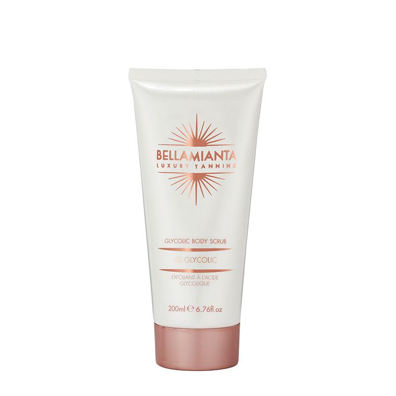 bellamianta triple action glycolic body scrub | tan remover | exfoliator | lactic acid