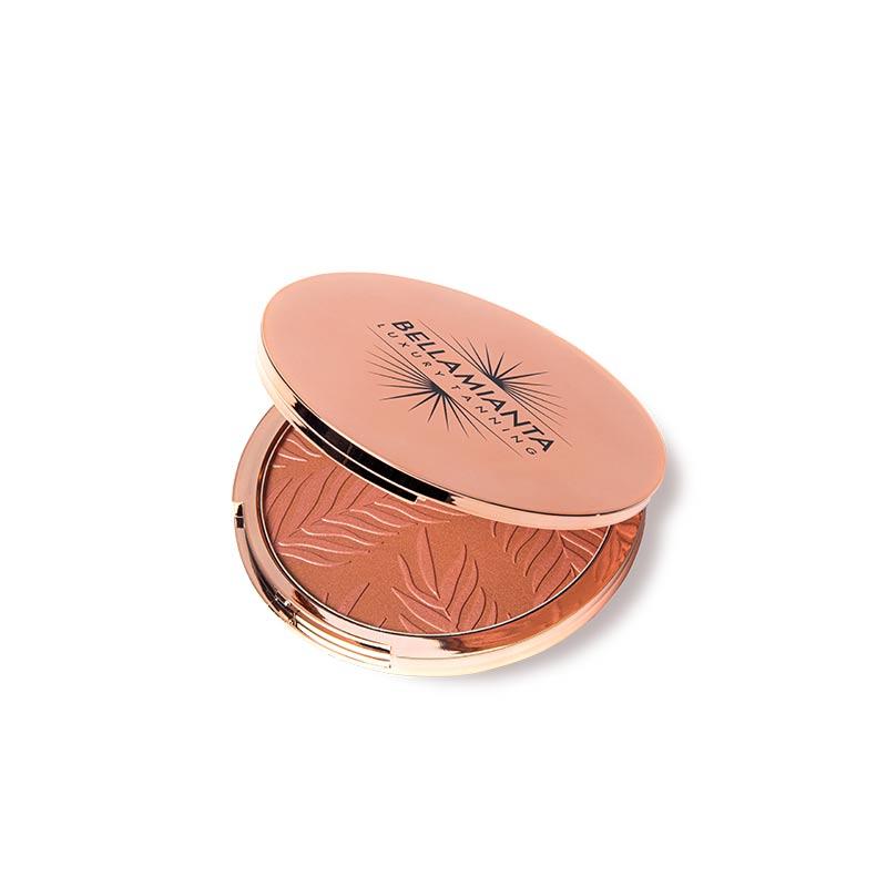 Bellamianta X Maura Higgins bronzing powder | body bronzer | sheer gold bronzer