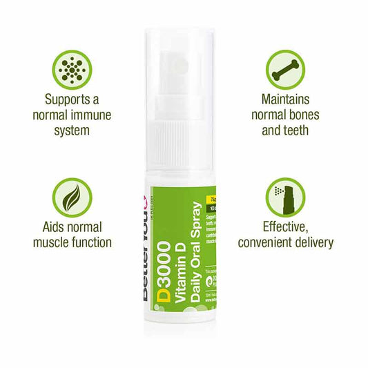 Better You D3000 Oral Spray, supplements for immune system, muscle function, Vitamin D
