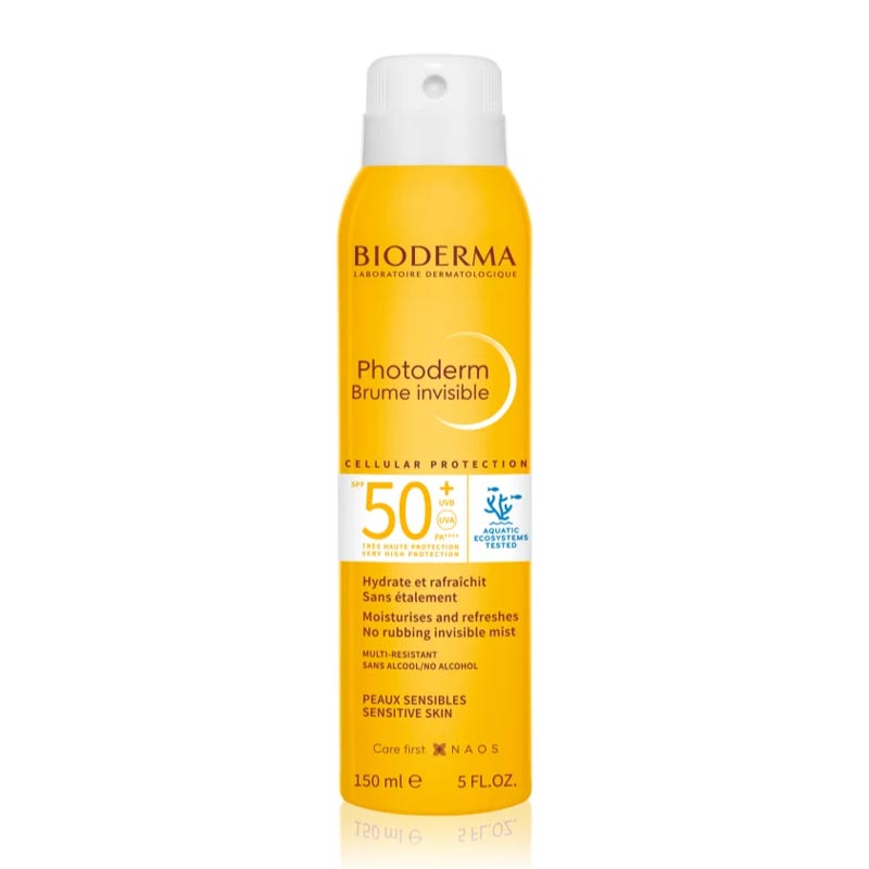 Bioderma Photoderm Brume Invisible SPF 50+ Sensitive Sun Mist | perfect | sun protection | all the family | be active outdoors | sensitive skin | highly water resistant.