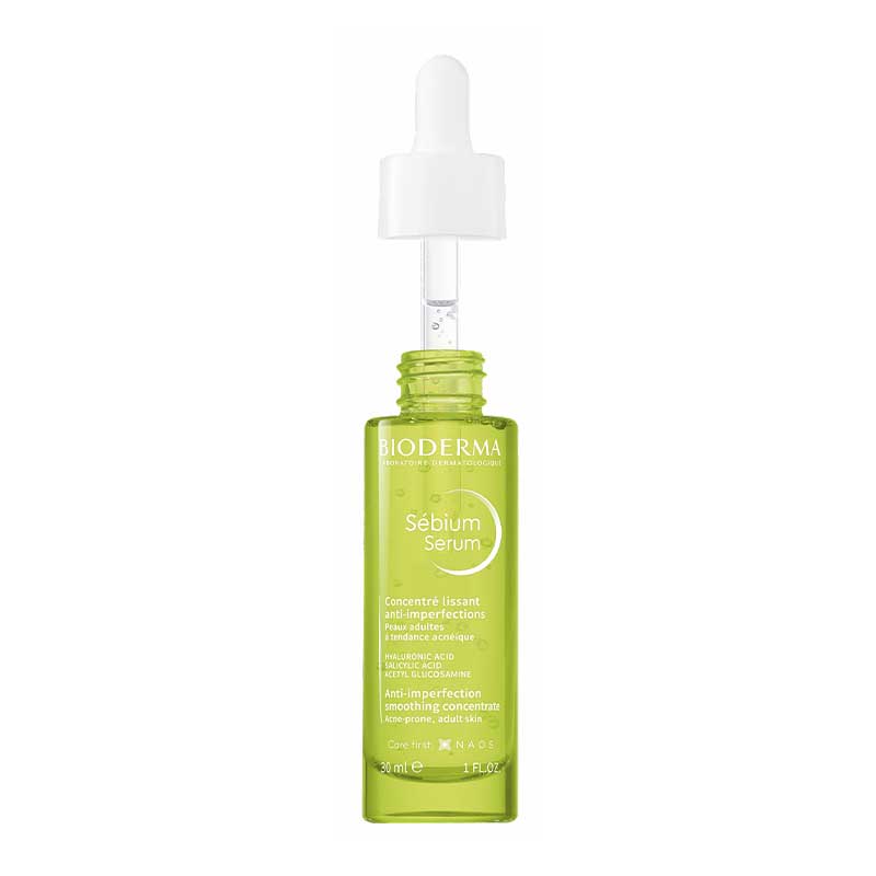 Bioderma Sebium Serum Anti-Imperfection Smoothing Concentrate | adult acne-prone skin | Salicylic Acid | Acetyl Glucosamine | Hyaluronic Acid | eliminate pimples | reduce marks | smooth fine lines | long-lasting hydration