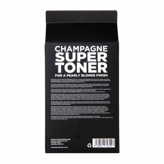 Bleach London Champagne Super Toner Kit | developed | hair | enhance | look | bleached | golden | locks | neutralise | unwanted | yellow | tones | glow | vibe | vegan | dye | cream | semi-permanent | formula | nourishes | conditions | soft