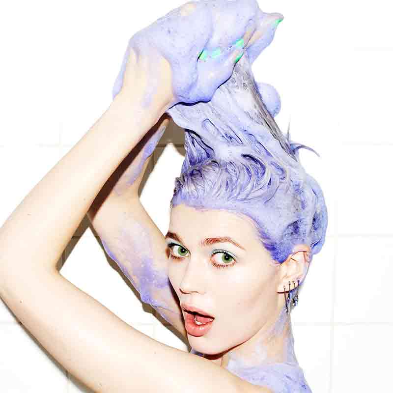Bleach London Silver Shampoo | hair | care | clean | cleansing | scalp | toning | blonde | cool | shade | deep | violet | colour | hint | silver | remove dirt | oil | wash | long