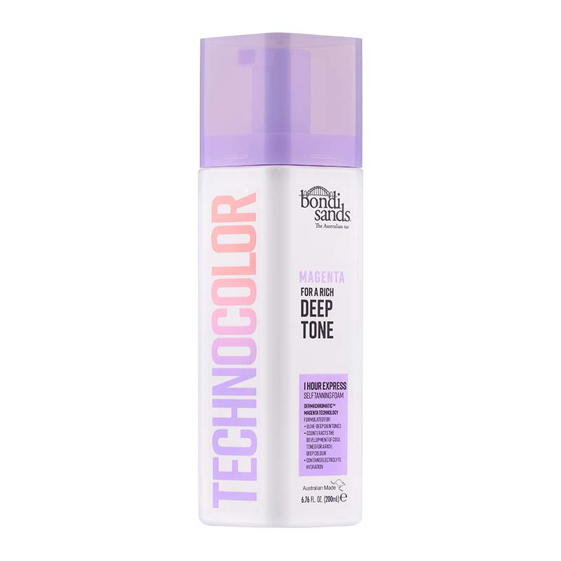Bondi Sands Technocolour Magenta 1 Hour Express Self Tan | bondi sands | technocolour | self tan | deep tone tan | medium tan | hydrating tan | tanning mousse