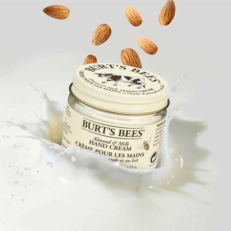 Burt's Bees Almond & Milk Hand Cream | aloe and beeswax natural cruelty free hand cream almond and milk scented hand cream |