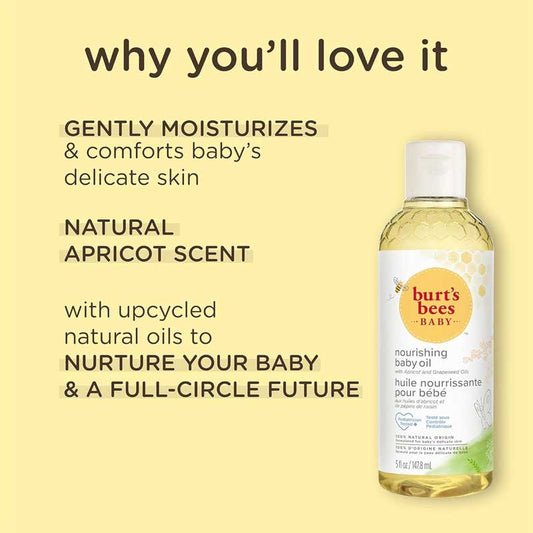 Burt's Bees Baby Bee Nourishing Baby Oil | Softens and smooths baby's skin