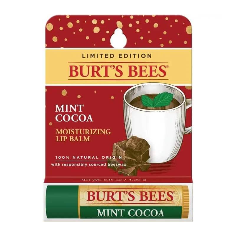 Burt's Bees Lip Balm Mint Cocoa, lip balm gift, stocking filler