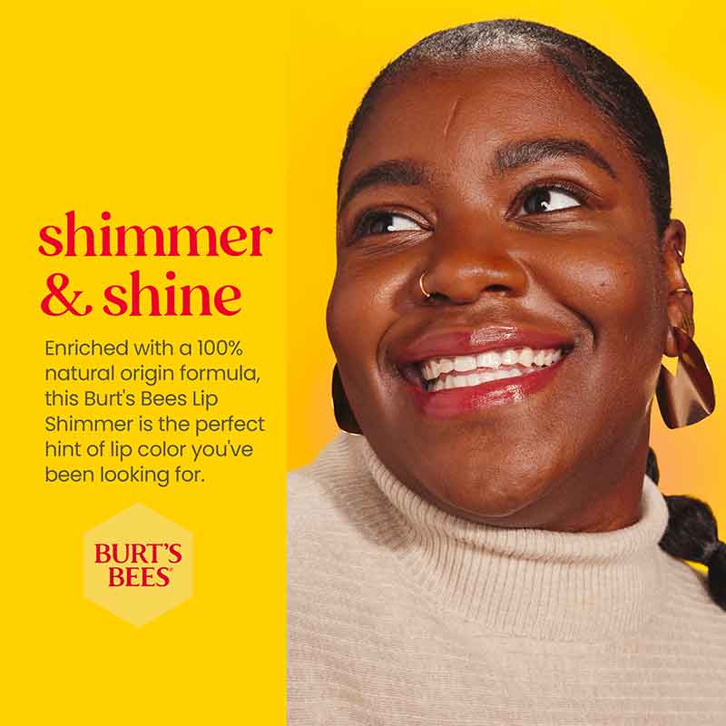 Burt's Bees Petal Kisses Lip Shimmer information photo with model image