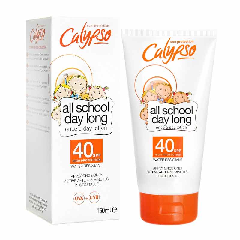 Calypso All School Day Long SPF 40 | high protection | UVA + UVB rays | formula, kids sunscreen, water-resistant sun cream, non-greasy spf