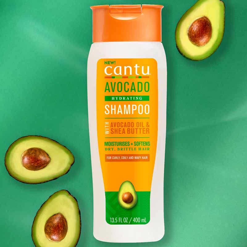 Cantu avocado shampoo | Moisturise and soften hair | Suitable for dry, brittle hair | For curly, coily and wavy hair |