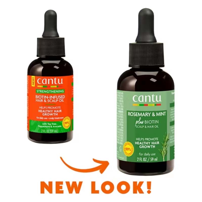 Cantu Strengthening Biotin-Infused Hair & Scalp Oil | Lightweight formula | Nourishes scalp and strands | Promotes healthy hair growth | Minimizes breakage | Suitable for all hair types | Provides intense hydration | Adds brilliant shine | Use nightly for best results