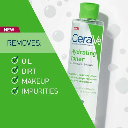 CeraVe Hydrating Toner What it removes, oil, dirt, makeup, impurities