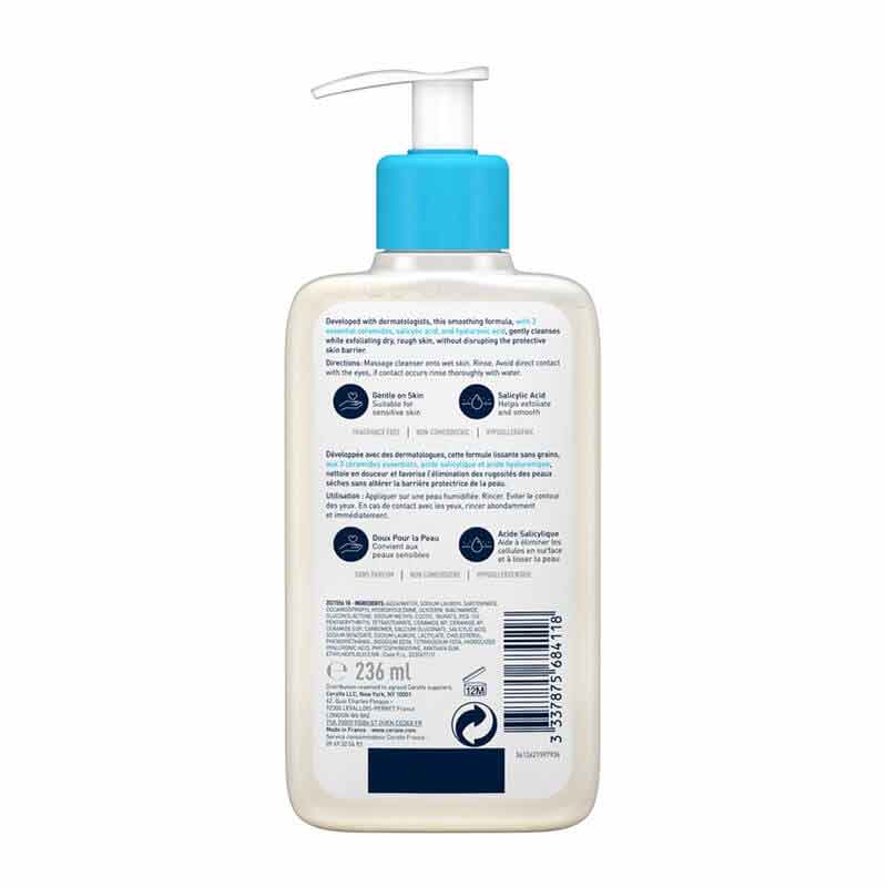 CeraVe SA Smoothing Cleanser For Dry, Rough, Bumpy Skin, gentle cleanser for dry rough and bumpy skin