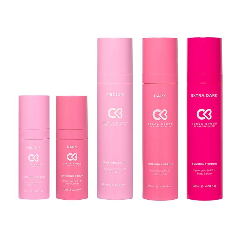 Cocoa Brown Sunshine Serum | Body Serum | Innovative Formula | Hydration | Natural Tan | Anti-Aging Benefits | Hyaluronic Acid | Vitamin B5 | Anti-Aging Peptides | Natural Tan | Revitalizing and Hydrating | Skincare tan | Medium | Range