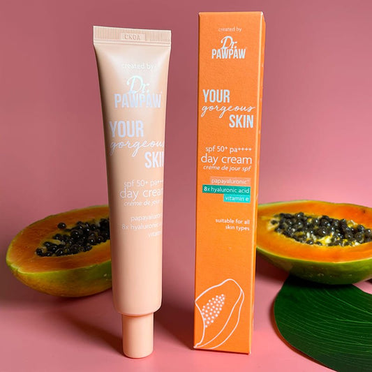 Dr Paw Paw Your Gorgeous Skin SPF 50 PA++++ Broad Spectrum Day Cream | superior sun protection | hydration | radiant skin benefits | daily skincare routine | beautifully protected | nourished skin | confidence.