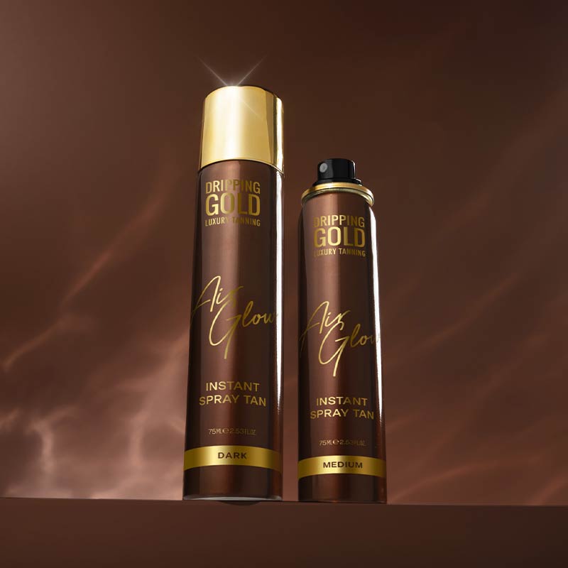 Dripping Gold Air Glow Instant Spray Tan Medium and Dark