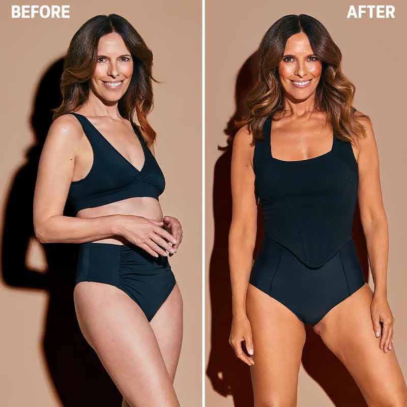 Dripping Gold Air Glow Instant Spray Tan Medium Before & After