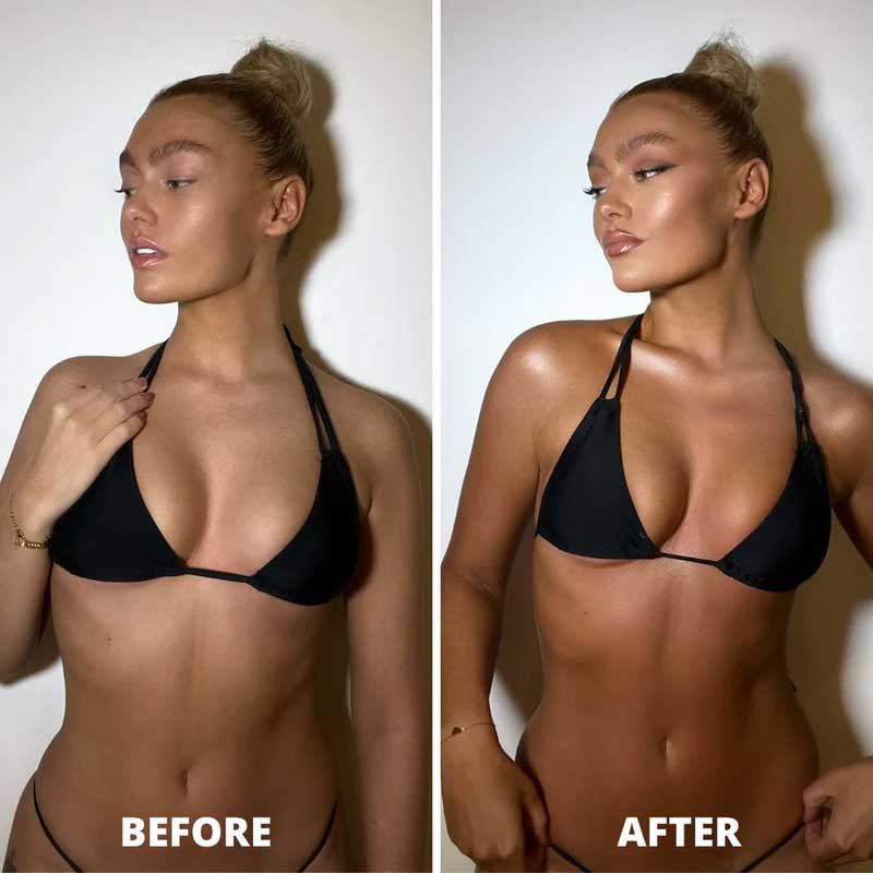 Dripping Gold | Body Tune | Bling | Body Highlighter | wash-off | illuminating | highlighter | travel-friendly | bottle | blendable | formula | champagne | gold | pink | face | body