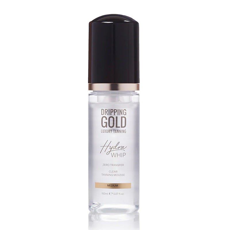 Dripping Gold Hydra Whip Clear Mousse | ultra-hydrating | tanning mousse | sun-kissed | zero transfer | hyaluronic acid | nourished | long-wearing tan | medium | mousse