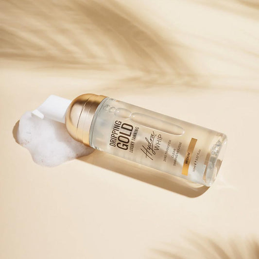 Dripping Gold Hydra Whip Clear Mousse | super hydrating | tanning mousse | sun-kissed | zero transfer | nourishing | quick absorption | Hyaluronic acid | Vitamin B5 | Vitamin A + E